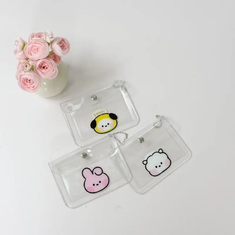 BT21 Transparent Card Pack Student Portable Public Transport Document Bank Card Protection Set Cartoon Wallet view 4
