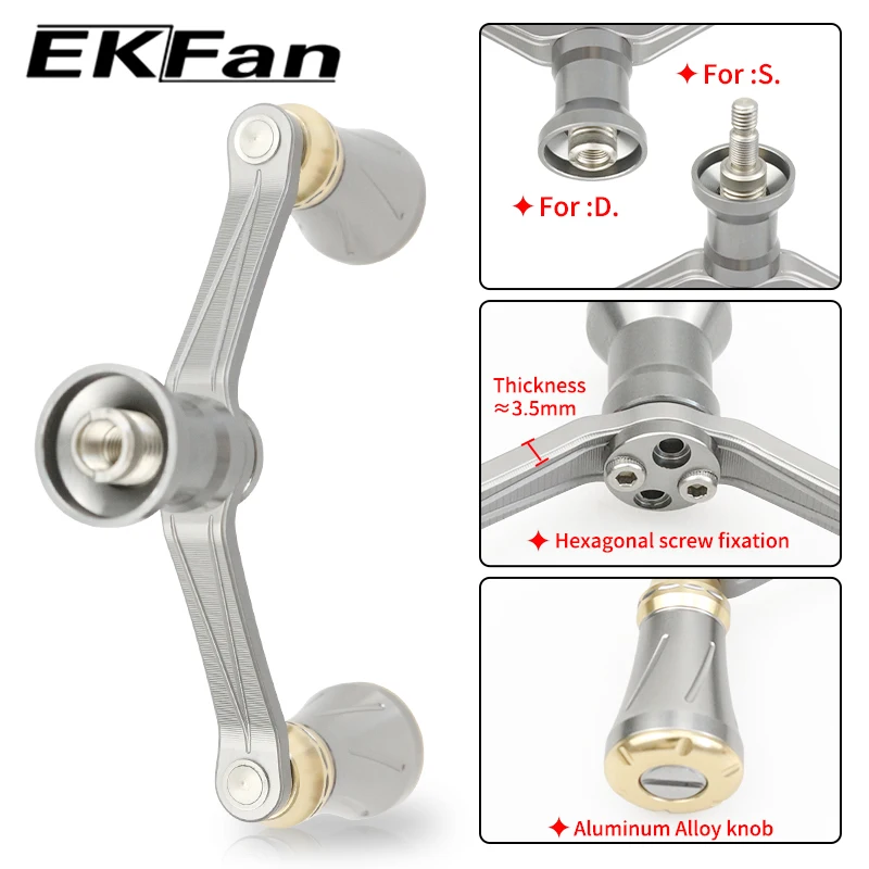 ekfan-90mm-アルミ合金スクリューインスピニングリールハンドル、ダイスネークネジインターフェース用パワーハンドル、釣り具アクセサリー