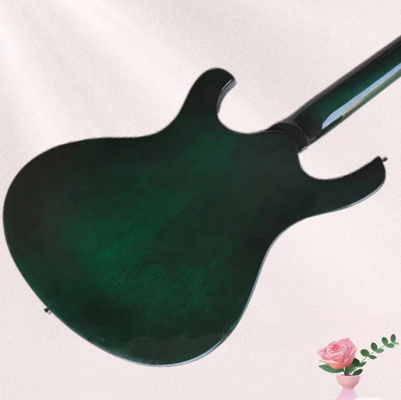 Unique Green Semi-Hollow Electric Guitar with Rosewood Fretboard