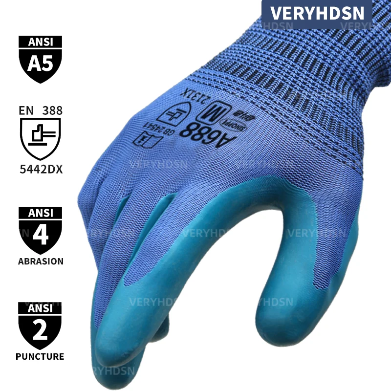 Safety Gloves 3 Pairs for Men & Women Knit Wrist Cuff Touchscreen, Firm Non-Slip Grip Cut-Resistant Durable & Breathable