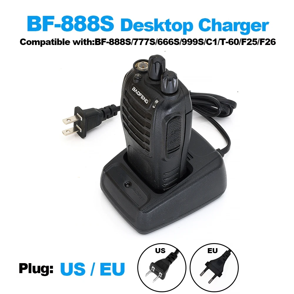 

Baofeng BF-888S Battery Charger AC 100-240V/USB 5V | Li-ion Charger for BF-777S/BF-666S/Retevis H777 | US/EU Plug Option