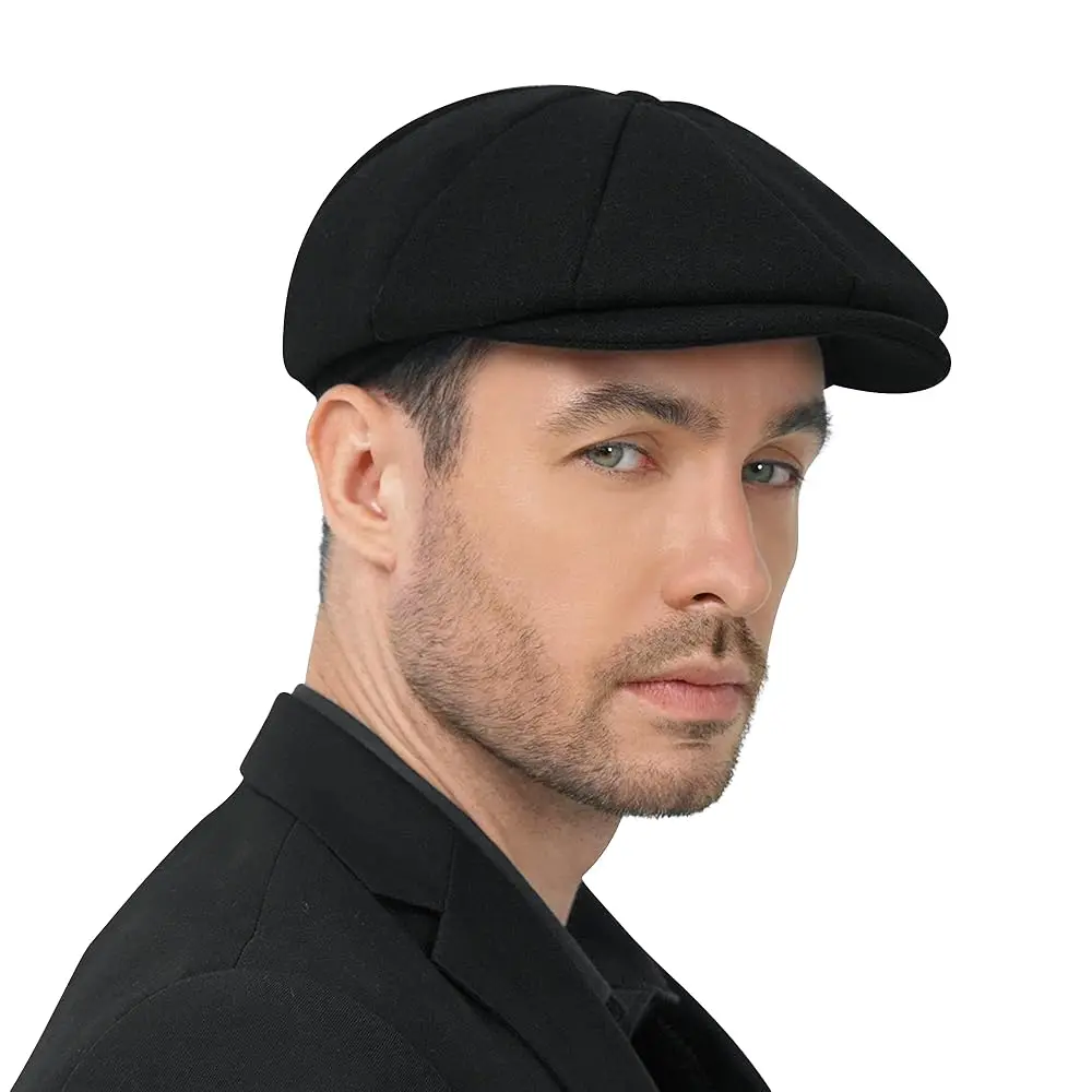 Wool Blend Newsboy Cap for Men Irish Cap Newsboy Hat Newsies Cabbie Hat