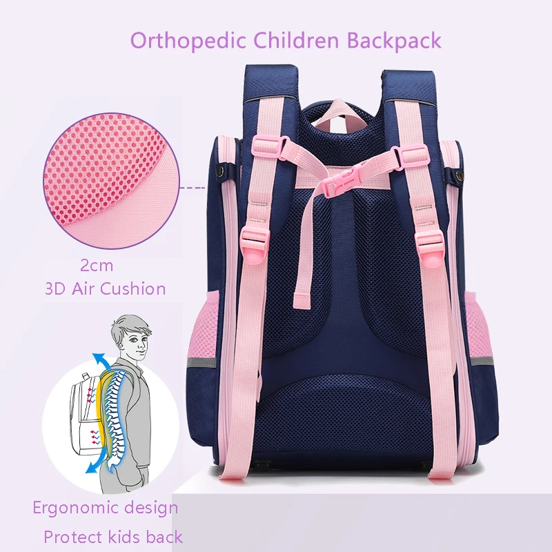 SUN EIGHT 3D Cat Girl School Bags Orthopedic Back New Children Satchels Waterproof Backpack For Women