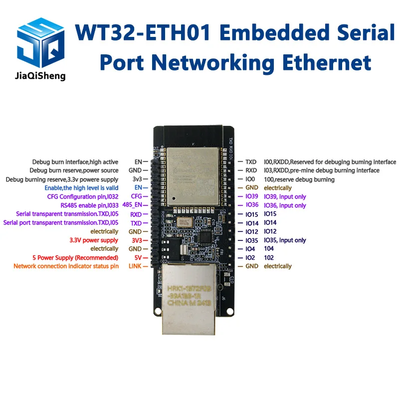 WT32-ETH01 Embedded Serial Port Networking Bluetooth-compatible Ethernet WIFI Combo Gateway MCU ESP32 Wireless Module WT32 ETH01