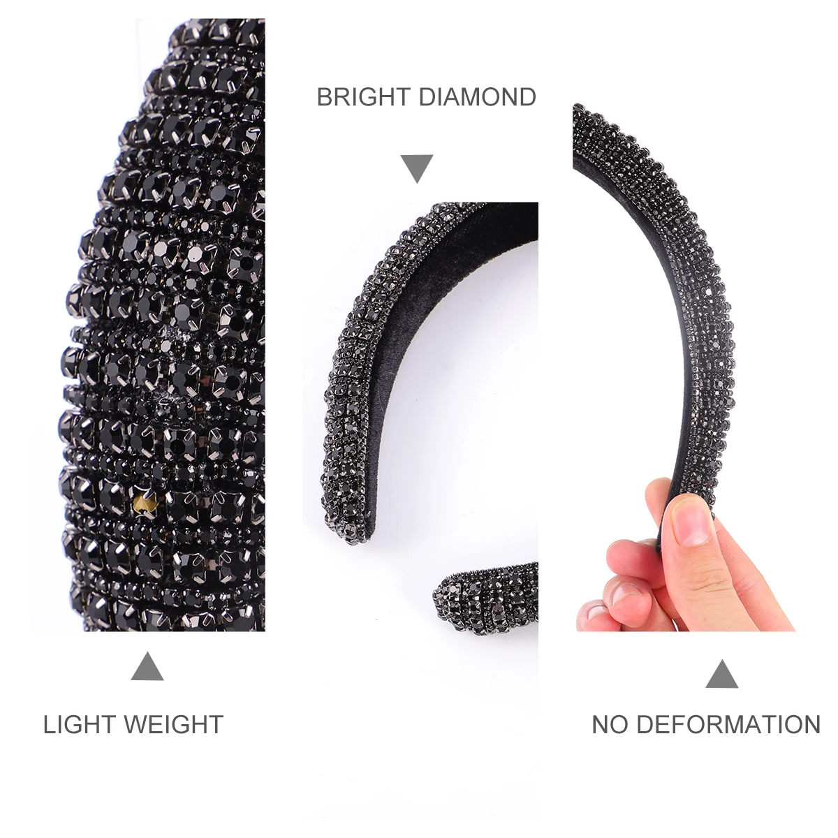 

Rhinestone Headb Sparkly Padded Headwear Hoop Luxury Hair Accessories Sponge Shaped Decorative Party Gifts Friends Fun