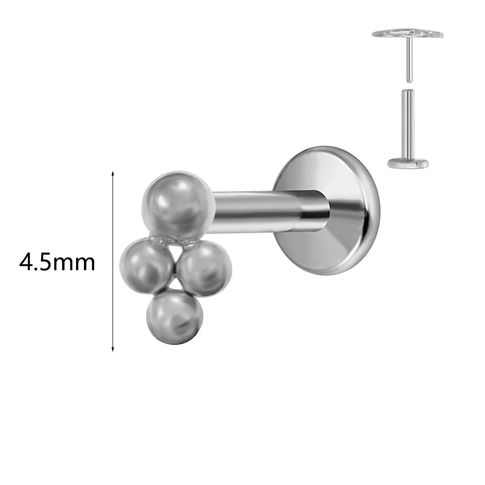 Women's Titanium Opal Moon Push In Branch Earring Stud