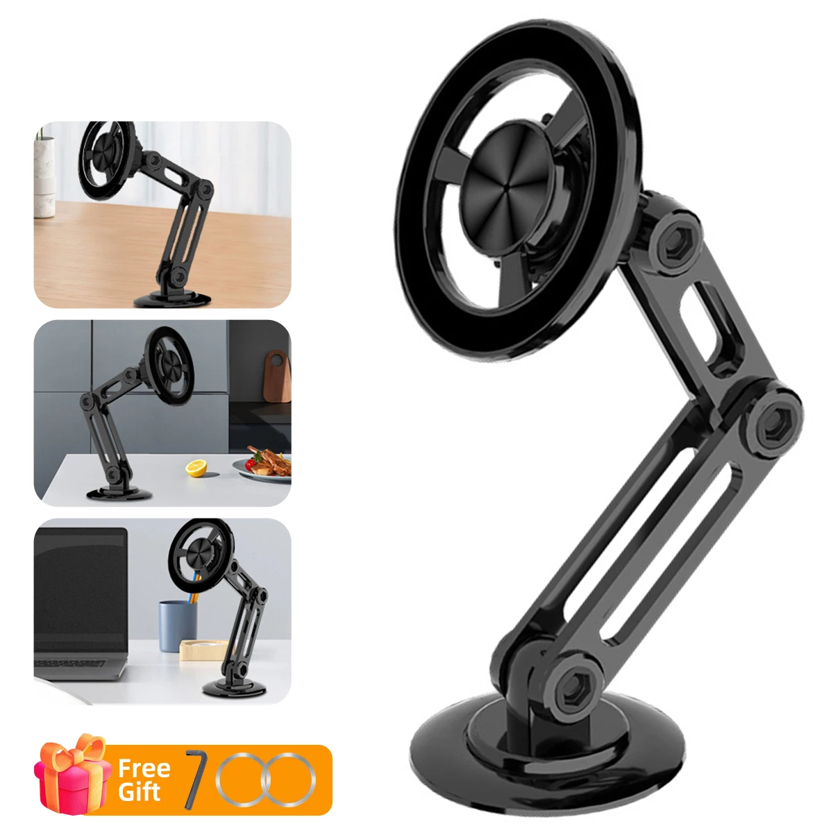 Universal 360 Degree Magnetic Phone Holder Telescoping Car Phone Mount for iPhone 14 13 12 11 Max Plus Car Navigation Bracket