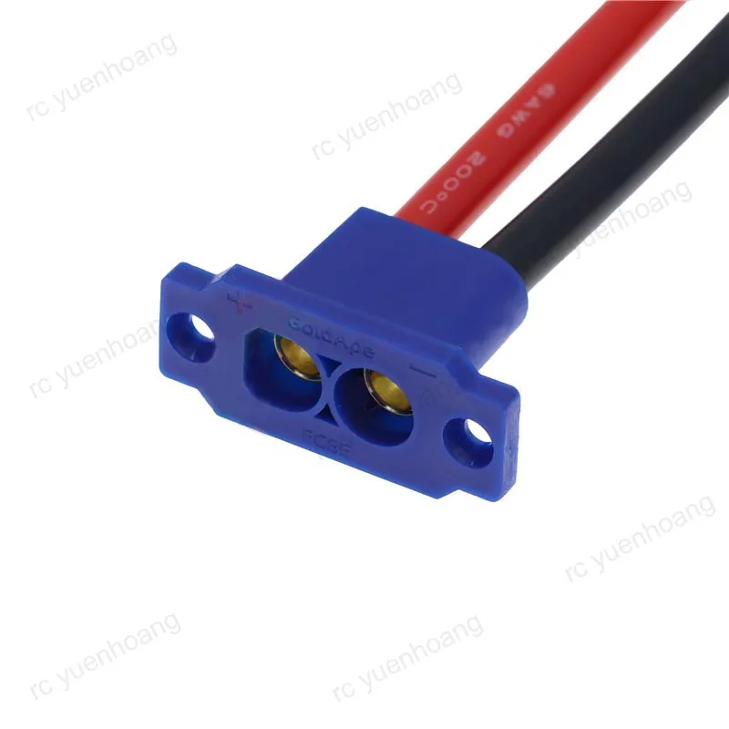 1PCS EC8E EC8 High Current Panel Fixed Mountable Plug Male Female Battery Connector with 6AWG 20cm Silicone Wire for RC UAV