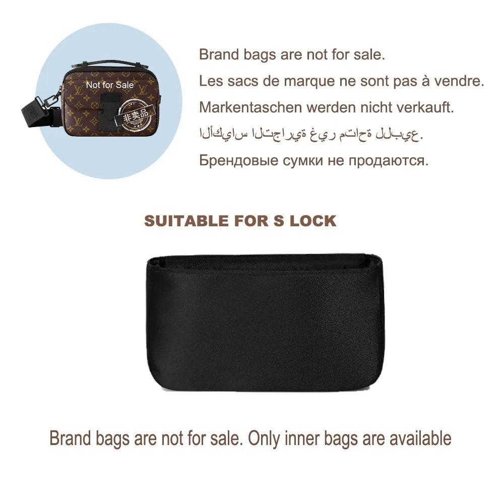 

Сумка-органайзер Подходит для внутренней сумки LV S LOCK Ацетатный шелк Мягкая защитная сумка с внутренней подкладкой Косметичка Сумка для хранения Поддержка сумки