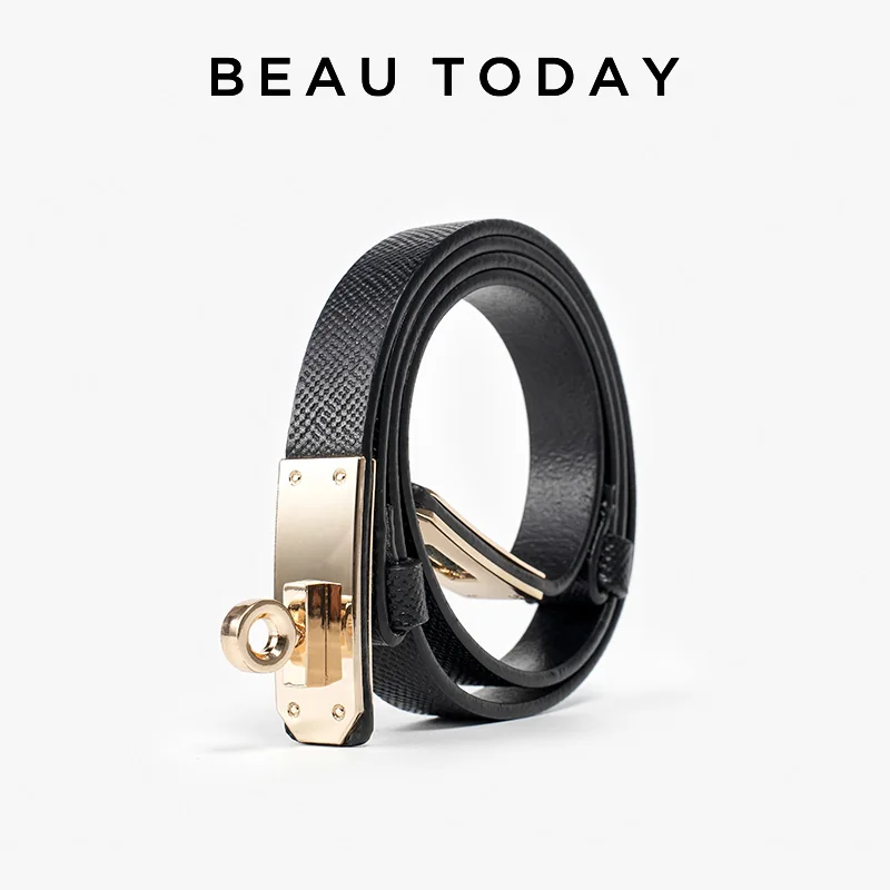 

BEAUTODAY Luxury Belts Women Genuine Cow Leather Solid Metal Buckle Brand Designer Ladies Fashion Accessories Handmade 91059