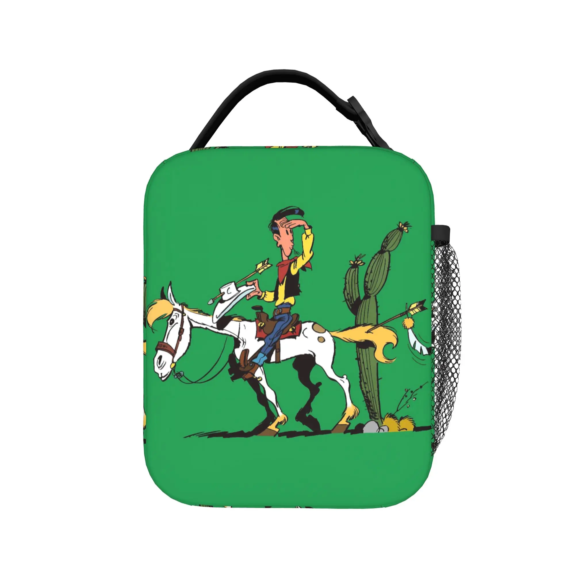 Lucky Luke Cartoon Comics Lunch Bag  School Lunch Box For Men Print Thermal Lunch Bags Waterproof Portable Insulated Cooler Bag