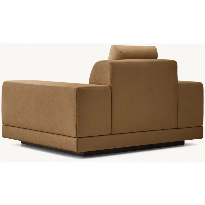 Popular Modern Hotel Single Sofa Custom Velvet Cotton Linen Furniture Leisure Living Room Chairs With Wide Armrest