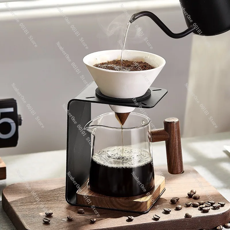 Hand Pour Coffee Dripper Stand Glass Server Set Industrial Style Creative Metal Rack High Quality Over Brewer Holder Sharing Pot