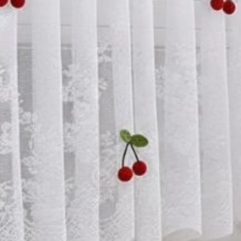 Lace Embroidery Flower Curtain Windproof Dust-proof Hanging Cover Anti-direct Blowing Air Conditioning Curtain Bedroom Decor