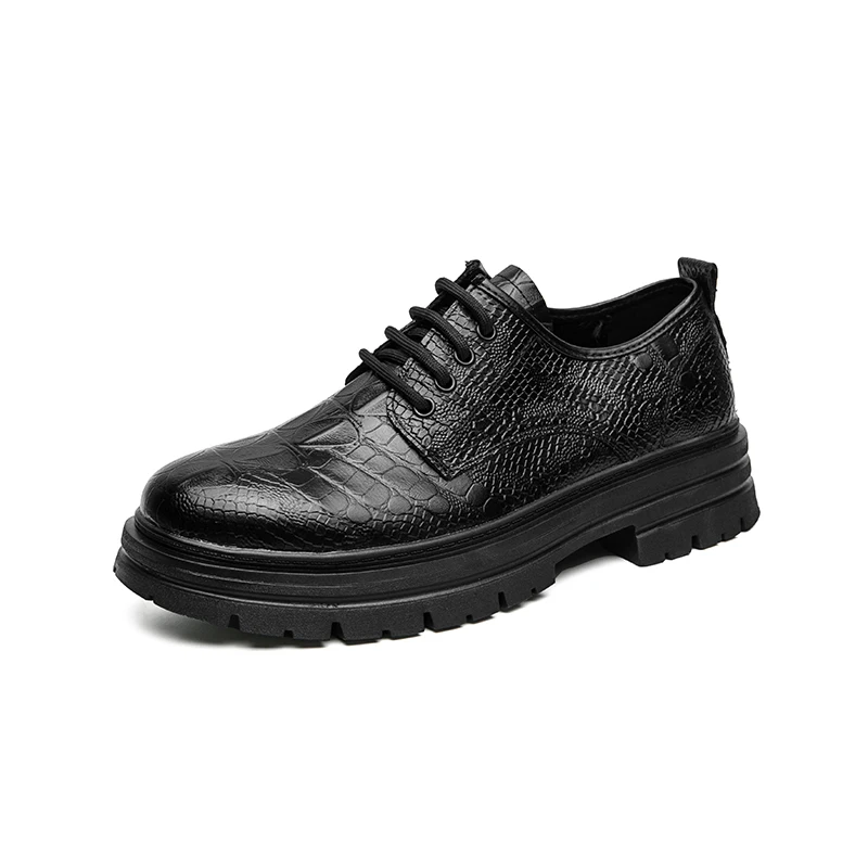 

Spring Autumn Crocodile Pattern Loafers Men's Fashion Designer Black Patent Leather Shoes Outdoor Fashion Casual Shoes for Men