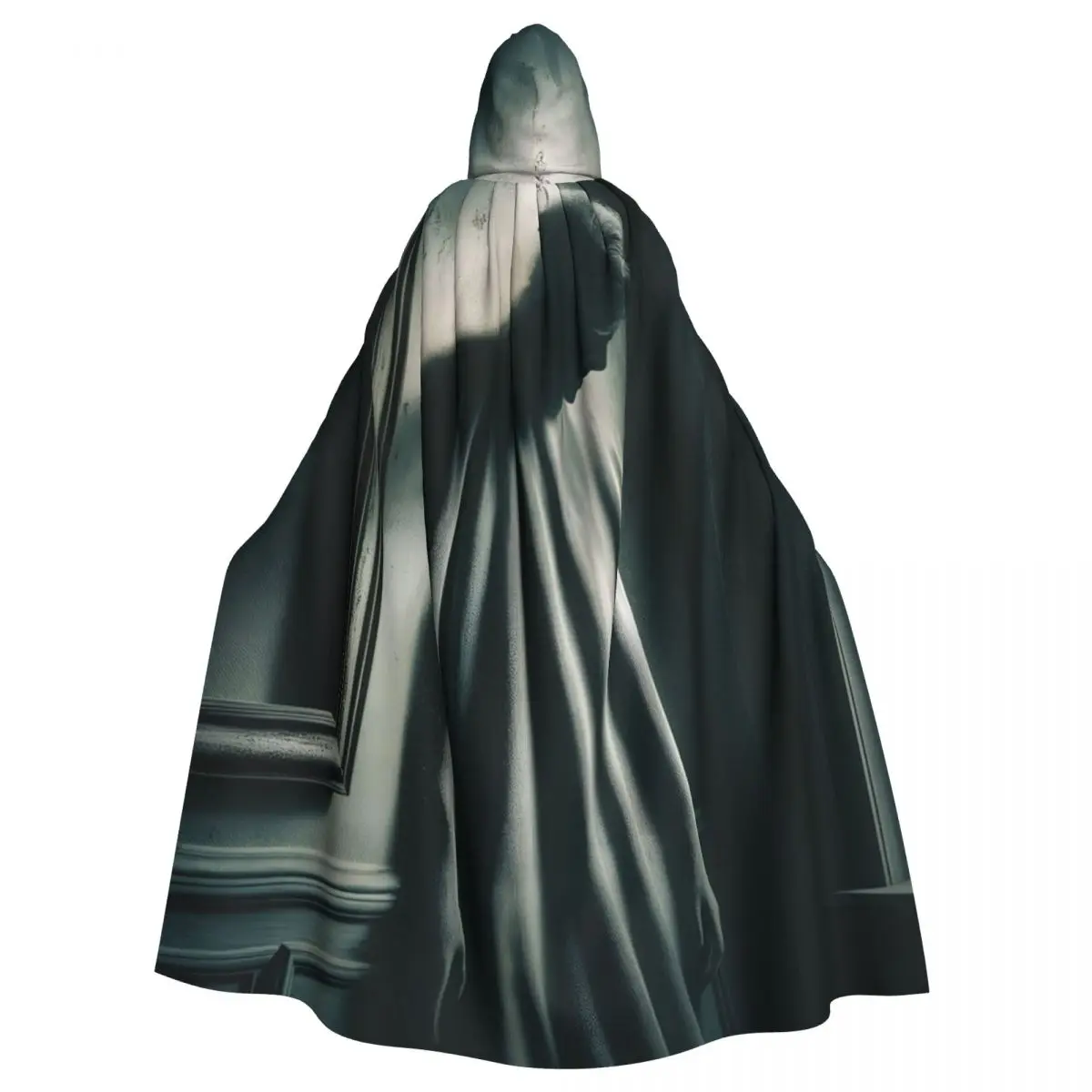 

Scary Ghost Cloak for Halloween Horror and Spooky Events Unisex Adult Cloak with Hood Long Witch Costume Cosplay