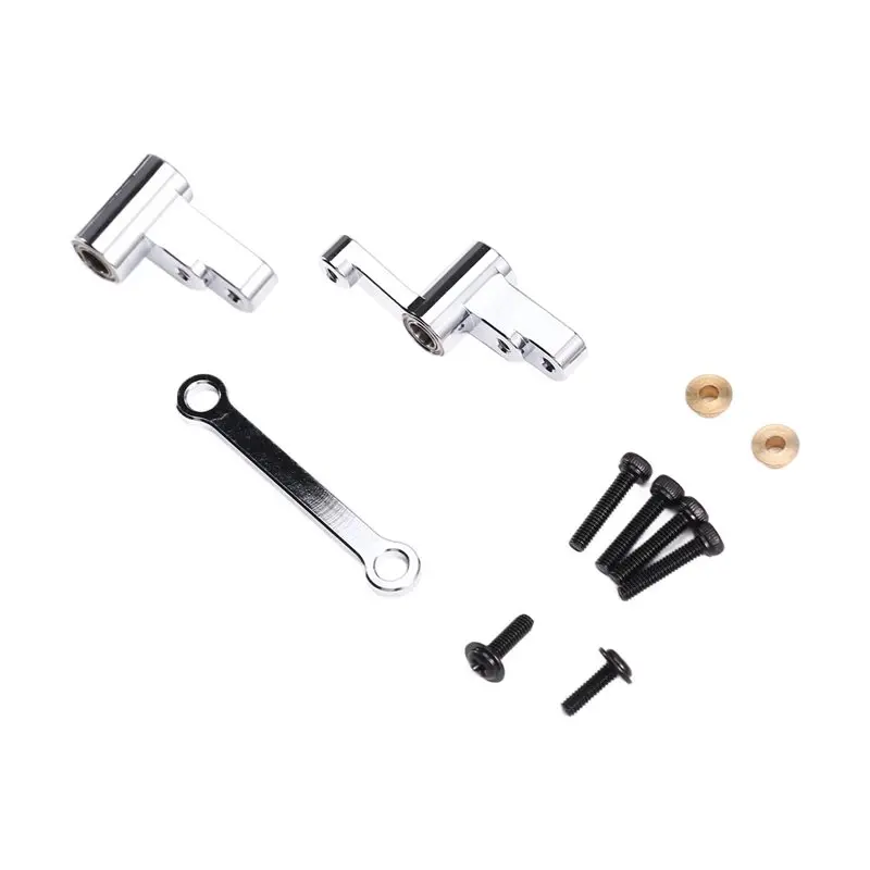 Per MJX 1/14 14301/14302 14303 14304 RC Auto Sterzo Anteriore Assemblaggio + Cuscinetti Kit-Argento Aggiornamenti Set di Accessori