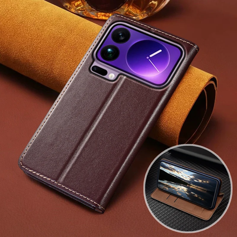 

Для XIAOMI 17 17Pro Pro Max 5G флип-чехол с текстурой Napa, магнитный чехол, роскошные чехлы-кошельки из натуральной яловой кожи с карманами для карт