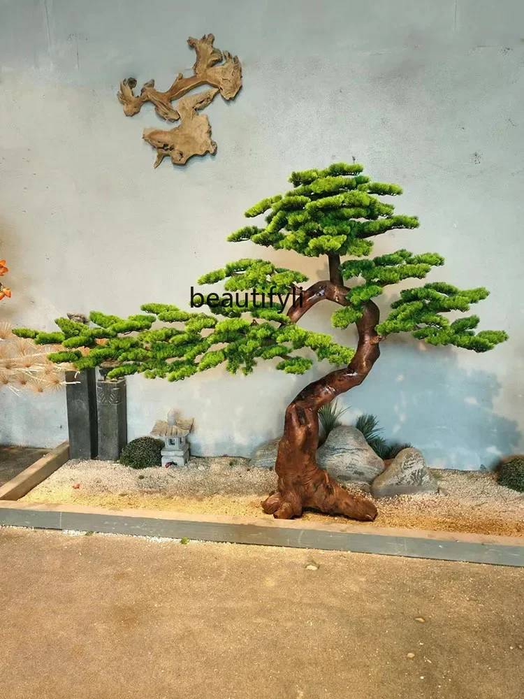 Chinese simulation fake tree pine model room soft decoration shopping mall hotel landscape decoration large Luo Hansong