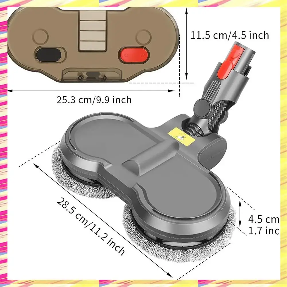 ABJJ cabezal de fregado eléctrico en seco y húmedo para Dyson V7 V8 V10 V11 V15 accesorio de fregona para aspiradora con tanque de agua extraíble