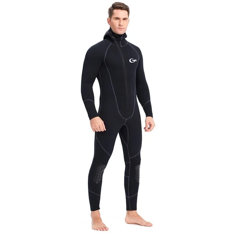 3MM Diving Suit Men's and Women's One-piece Hooded Diving Suit Warm Surfing Suit