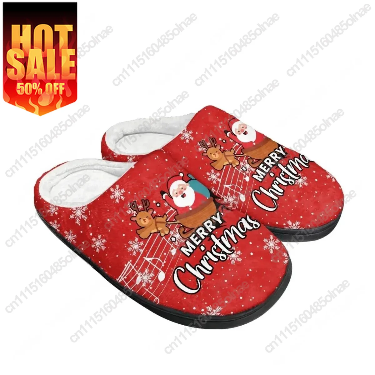 Cozy Santa Claus Pixie Christmas Home Cotton Slippers Mens Womens Teenager Plush Bedroom Keep Warm Custom Slipper