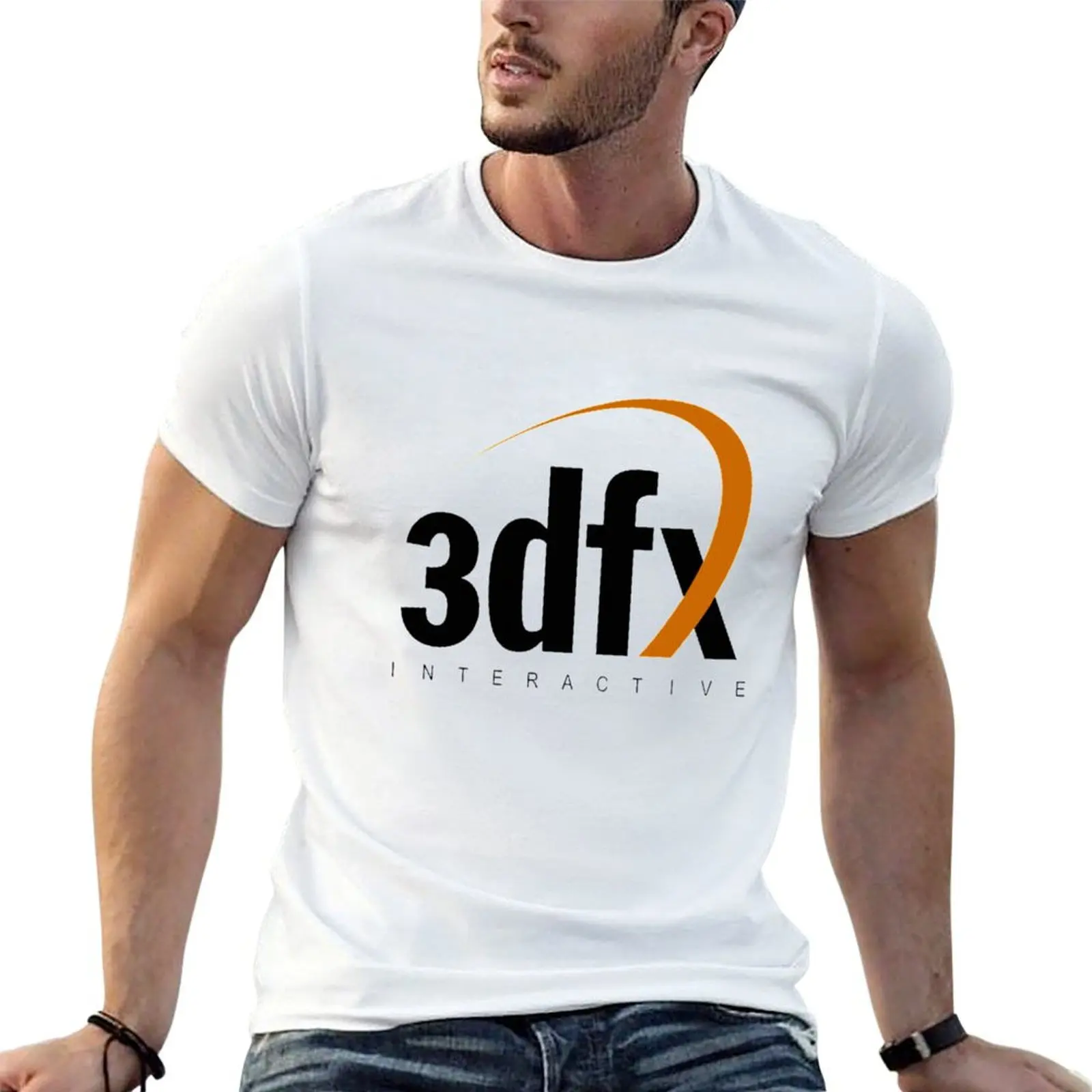 Camiseta con logo 3DFX para hombre, camiseta de algodón grueso, camiseta con diseño gráfico para hombre.