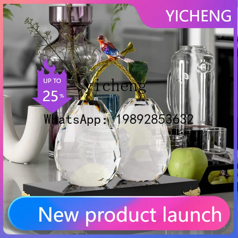 26crystal glass apple ornament modern light luxury home decoration magpie Annunciation ornament