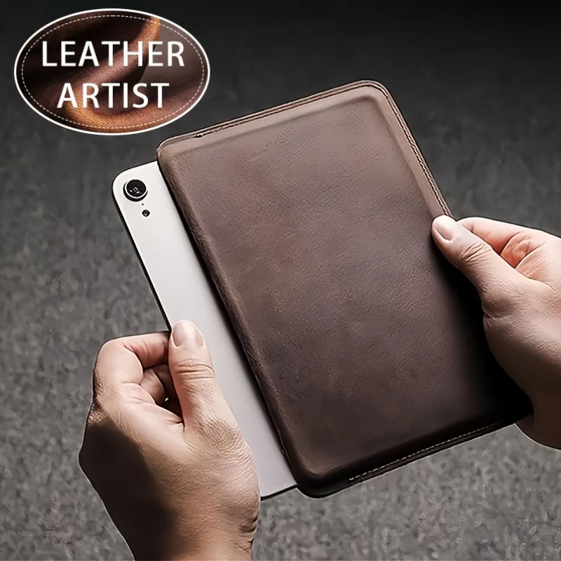 Crazy Horse Cowhide Tablet Cover Full Wrap Anti-Drop Slim Sleeve for IPad Mini 6/7 7.9/8.3 Inch Leather Portable Protector