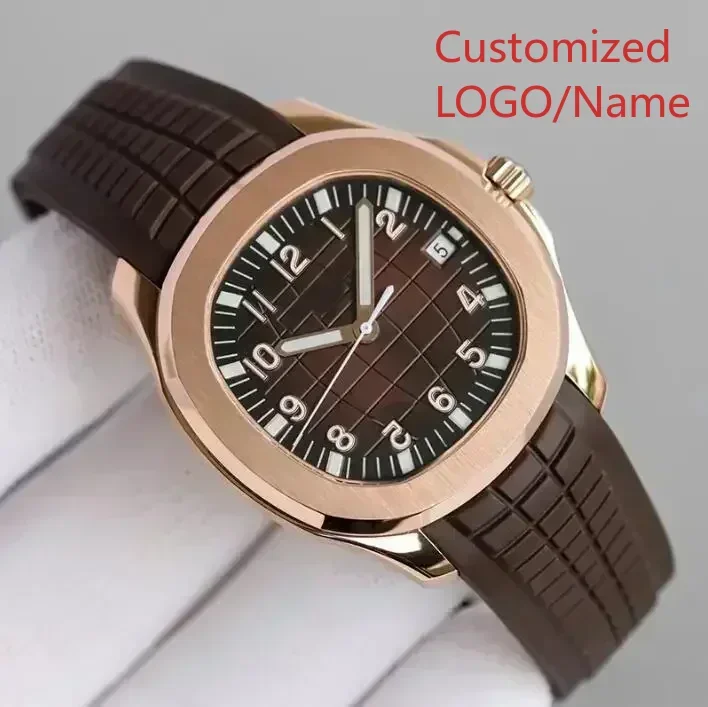 Orologi meccanici automatici da uomo AQUANAUT 5167A Orologi sportivi in acciaio inossidabile relogio Cinturino in caucciù blu nero personalizzato