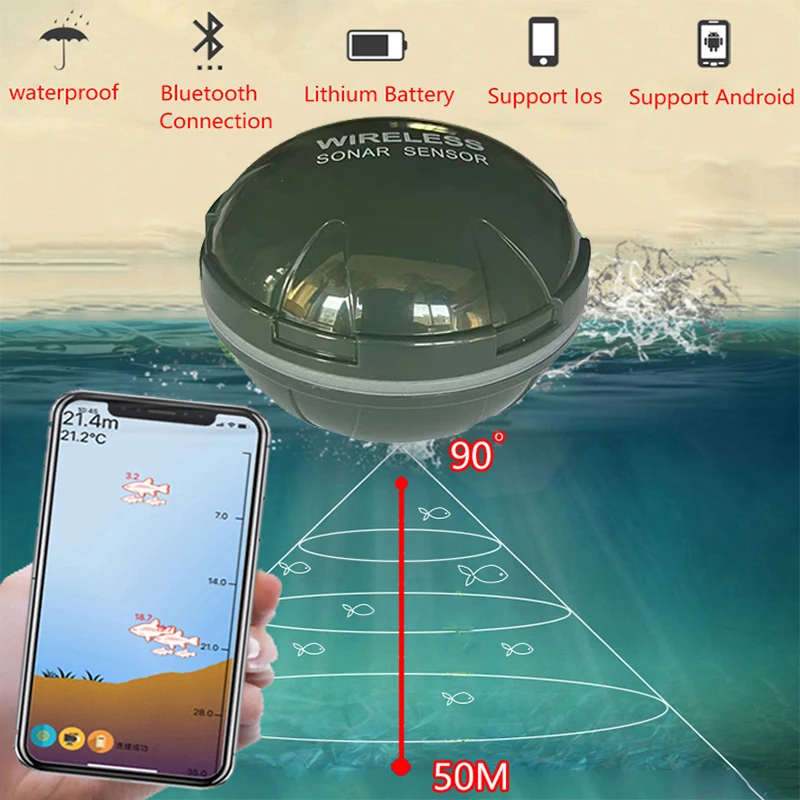 2024 New Design Brand New Smart Phone Fish Finder Sonar  Android & IosFish Finder Bluetooth Intelligent  Fish Visual Fishing