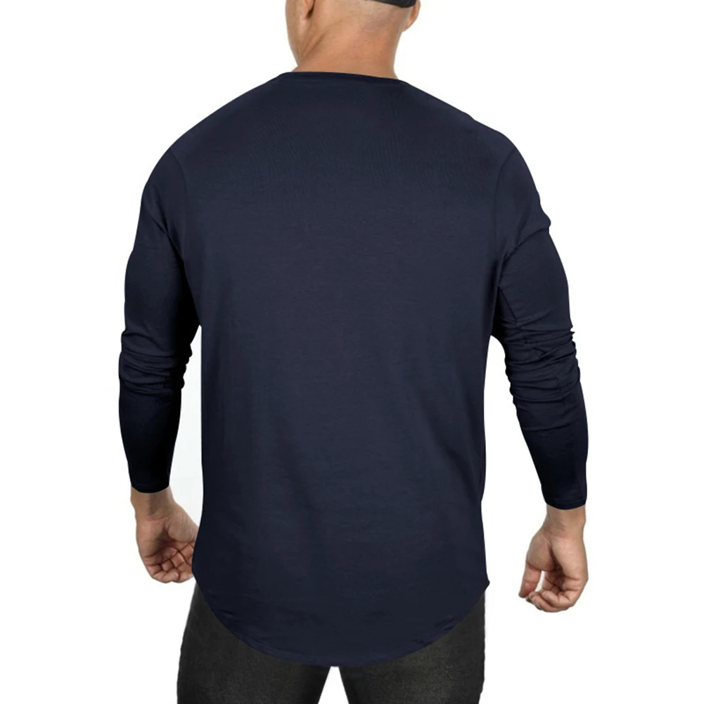 Casual Male T-Shirt Male T-Shirt T-Shirt Long Sleeve O Neck Regular Slight Stretch Autumn Daily Comfy Vacation