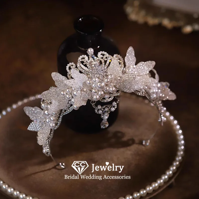 CC Wedding Crown Women Hair Accessories Bridal Headbands Engagement Jewelry Crystal Pendant 100% Handmade Luxury Tiaras AN430