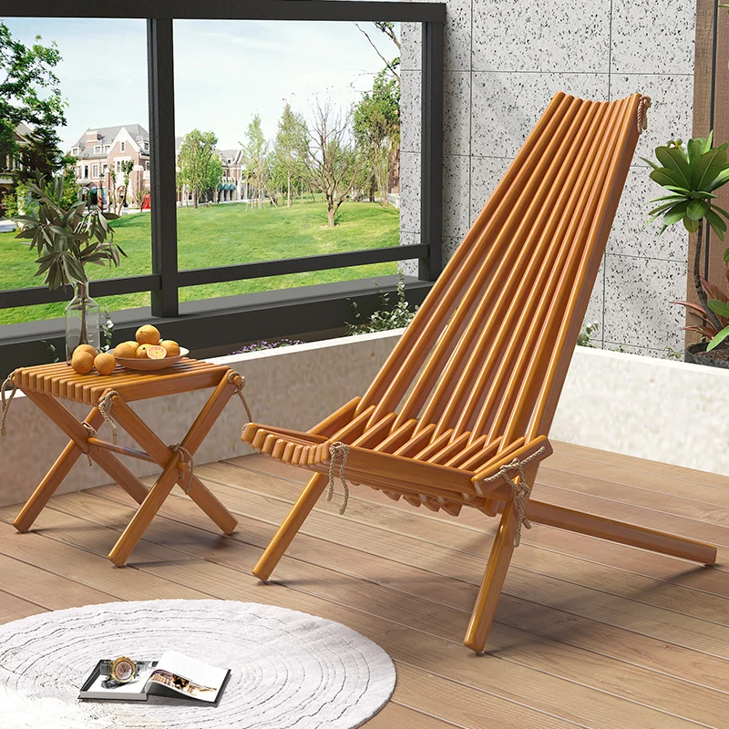 

Wooden Balcony Folding Chair Garden Recliner Relaxing Sun Loungers Folding Chair Patio Backrest Silla Playa Outdoor Furniture