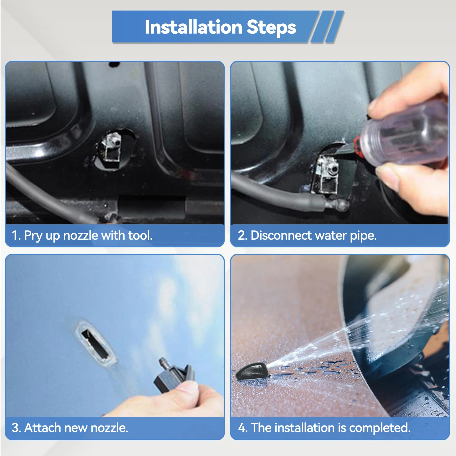 Xukey mulut semprot penyeka kaca depan Jet penyemprot air untuk Ford Focus MK3 untuk Mondeo MK4 c-max MK4 2011 2012 2013 2014 2015