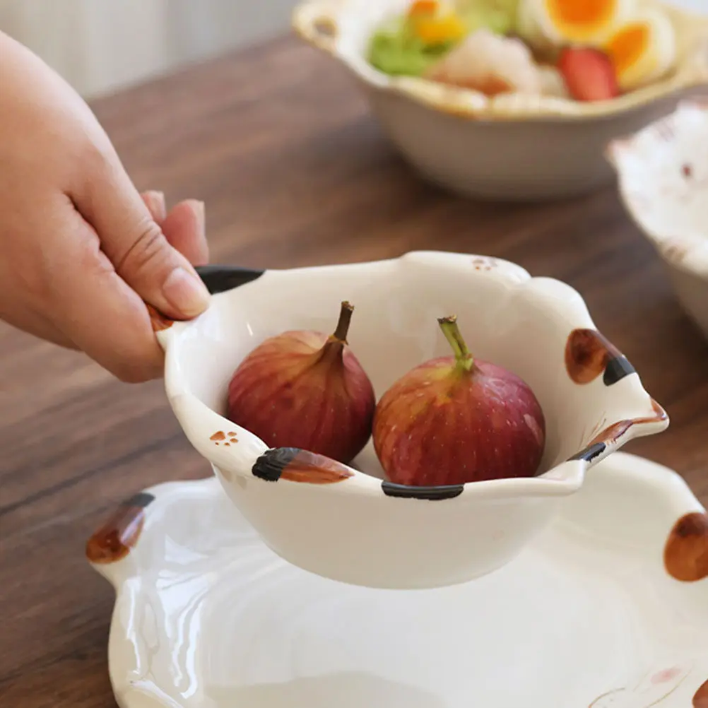 

Japanese Style Ceramic Bowl for Kids Breakfast Soup Noodle Rice Porridge Serving Dish Heat Resistant Food Storage Household