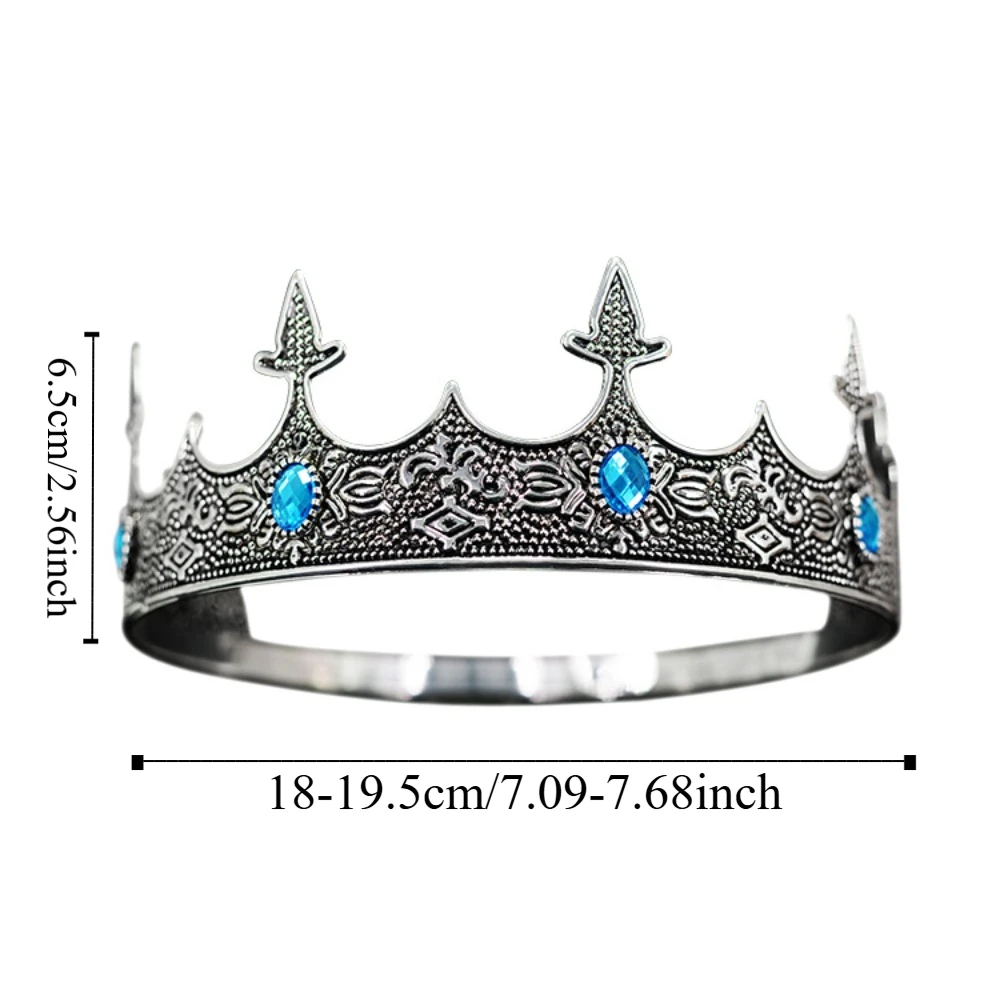 気質ヴィンテージバロッククラウンエレガントなアンティークブロンズキングティアラクラウン帽子調節可能な古代ギリシャティアラパーティー