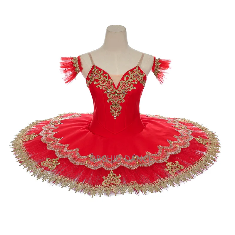 Profesjonalne, wysokiej jakości, szyte na miarę, 12-warstwowe stroje konkursowe dla kobiet, czerwone kostiumy baletowe tutu dla dorosłych, sukienki na imprezy.