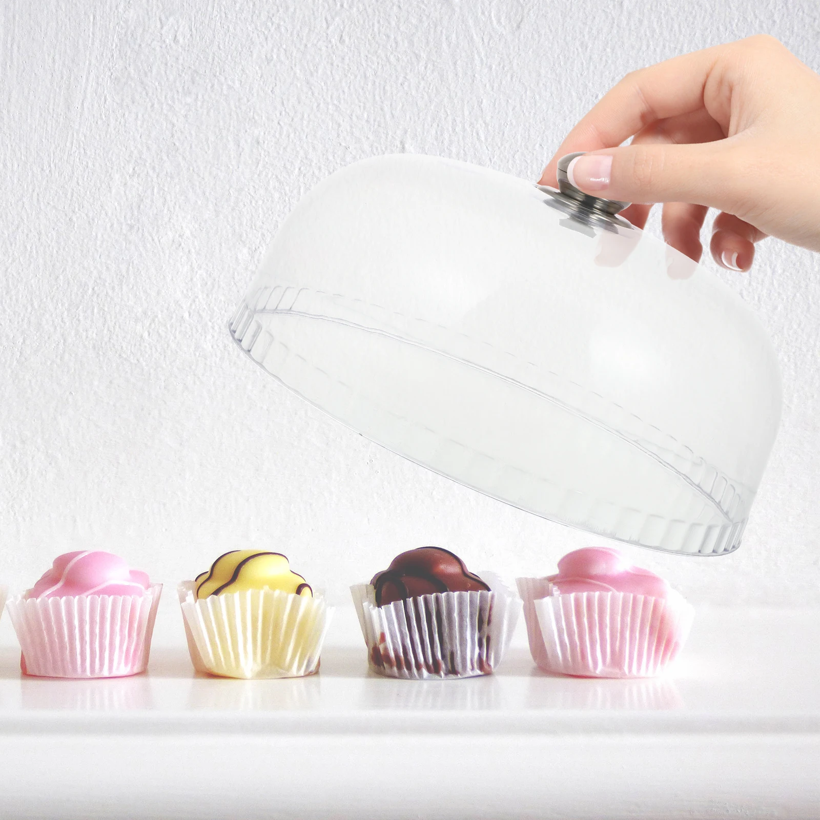 

Dome Cake Hood Transparent Plastic Food Cover Acrylic Container Lid Tray Clear Dust-proof Kitchen Dessert Protector Home Use