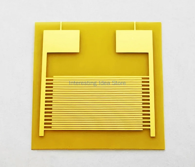 50 ميكرون مرنة بين رقمي القطب السعة صفيف الغاز الرطوبة البيولوجية الاستشعار رقاقة PI ذكي يمكن ارتداؤها