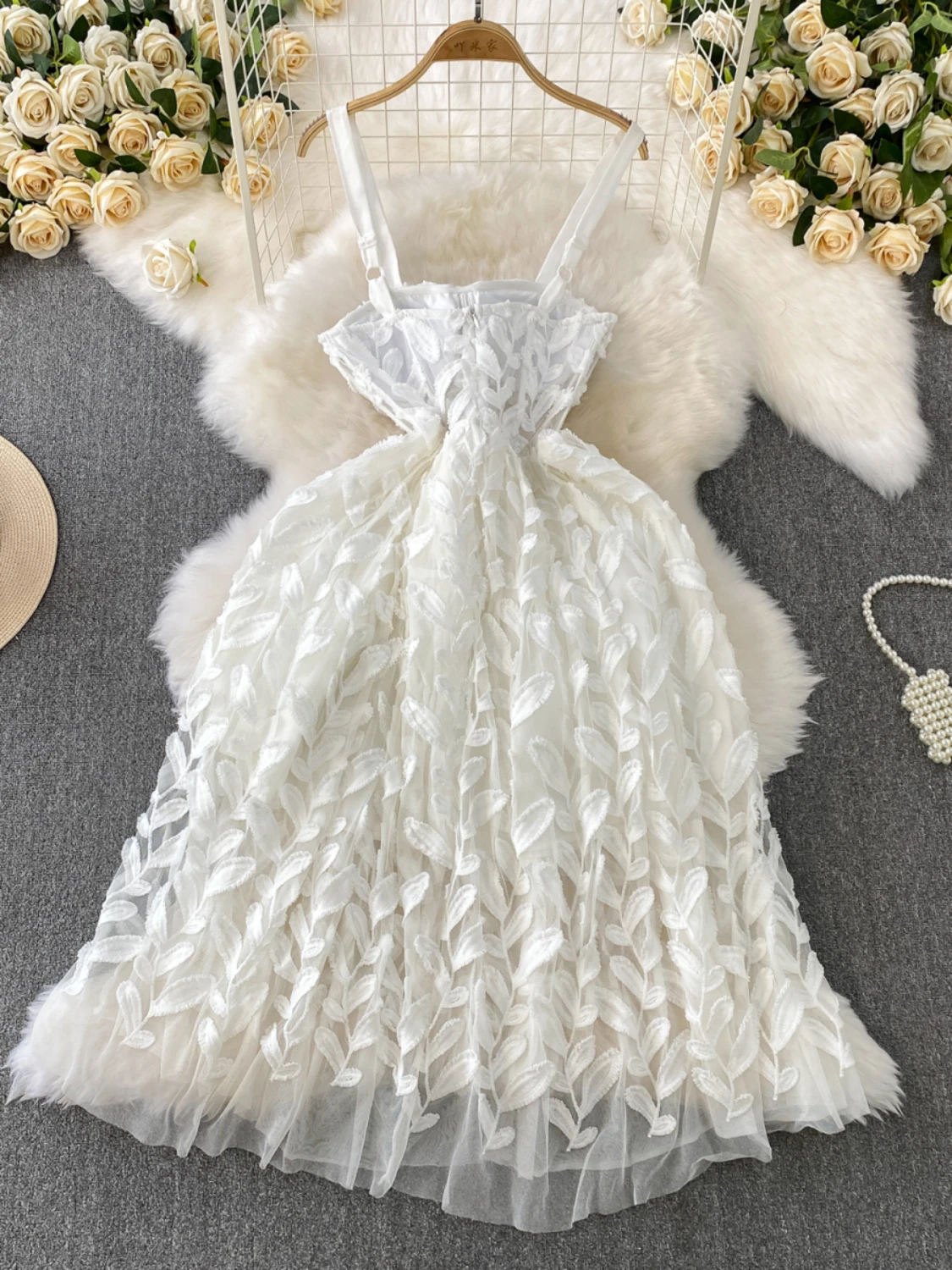 Ele été brodé lourd travail sangle Dr femmes taille haute minceur moi fée jupe trajet Sle Version coréenne