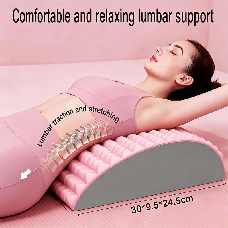 Back Stretcher Neck Pillow Relieve Massage Lumbar Support Massager Back Board Lumbar Stretcher for Lower Back Pain Relief