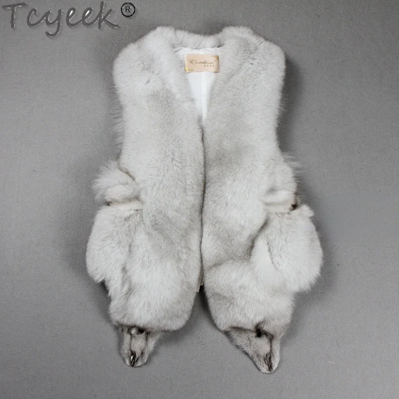 

Tcyeek Autumn Winter Women's Coats Fox Fur Vest Coat Women Clothes Korean Fashion Short Warm Female Fur Jacket Chaquetas Lq860