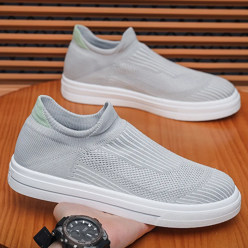 Men's Sneakers Men Spring Casual Breathable Ultralight Slip On Shoes Mesh Sock Mouth Jogging Athletic Ultra Light Board Shoes운동화