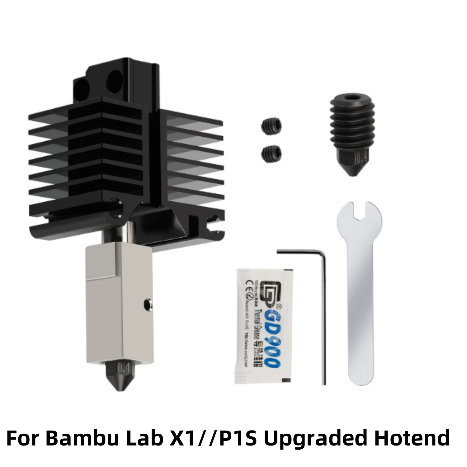 

For Bambu Lab X1/P1S Upgrades Hotend Kit Hardened steel nozzle heat-resistant extrusion head hot end component For Bambu Hotend