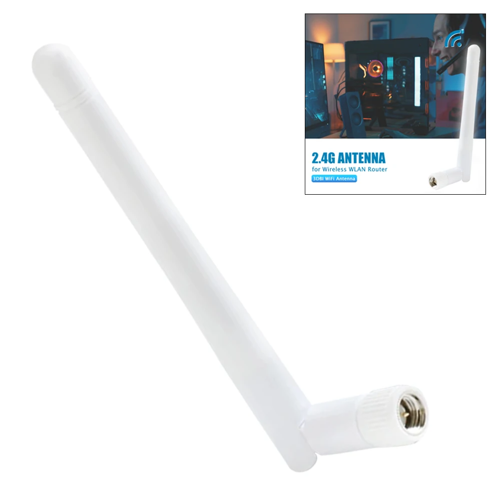 2.4G 3dBi Omni WIFI Antenna with SMA Male Plug Outdoor Aerial 5G Omni External WiFi Router Antenna for Wireless Network