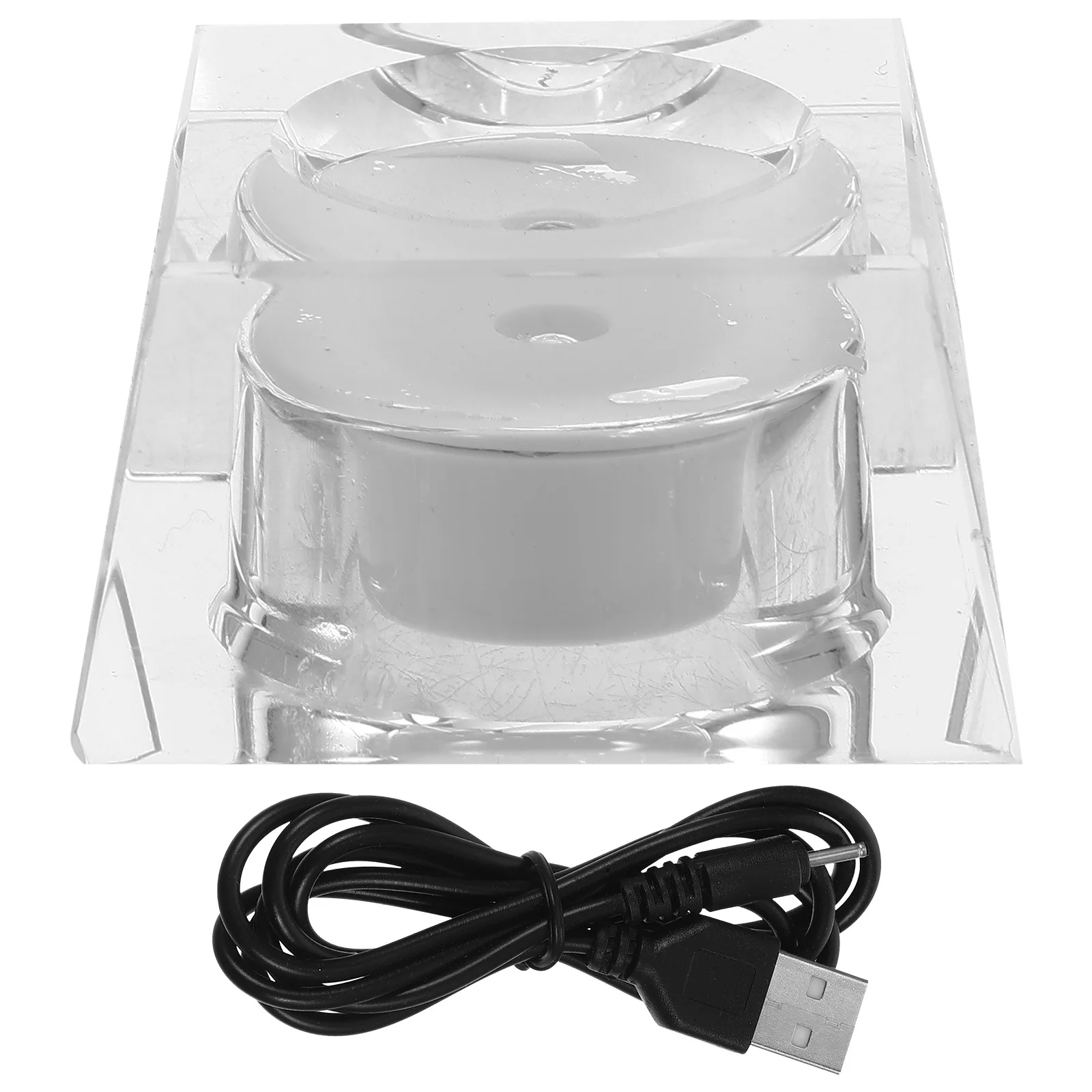 

5cm LED Crystal Ball Stand Rechargeable Artwork Display Base Colorful Lighting Modes Easy Operation Home Decor