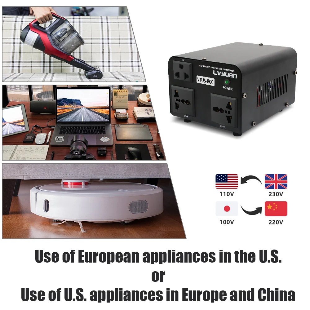 LVYUAN 500W/800W Step UP & DOWN 110V-220V Voltage Converter Auto Transformer 50Hz/60Hz Supply US/EU/UK/UN PlugHome Appliances view 4
