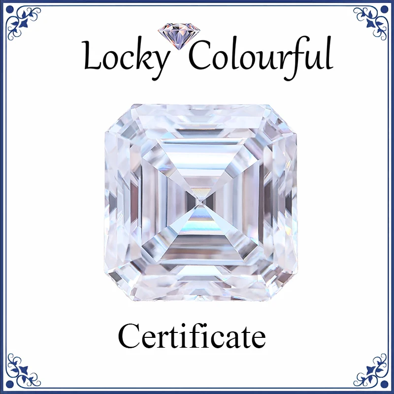 

Moissanite Asscher Cut Top Quality Super D Color VVS1 for Charms Beads Jewelry Making Necklace Materials with GRA Certificate