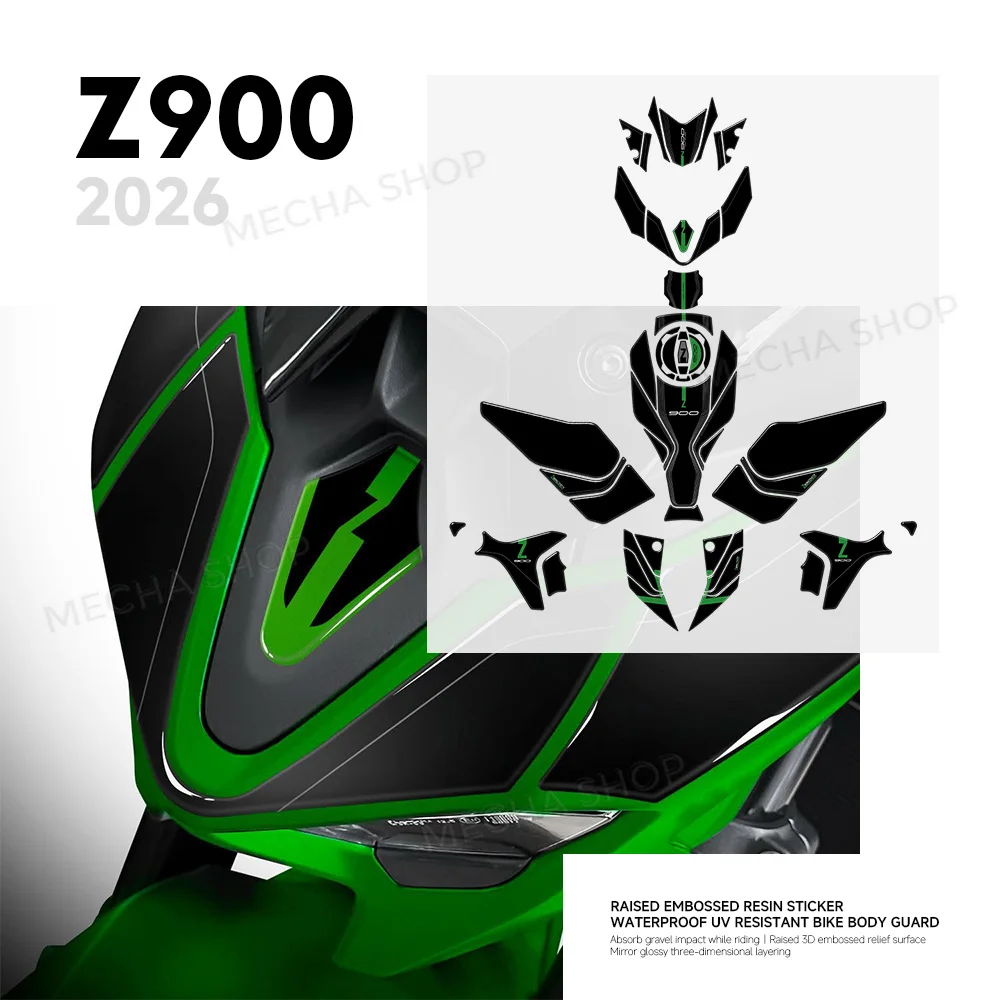 For Z900 Z 900 2026 Tank Pad Accessories 3D Epoxy Resin Sticker Protection Kit